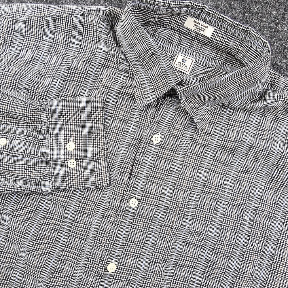 Peter Millar Crown Sport Shirt Men's XL Plaid Button Up Cotton Long Sleeve